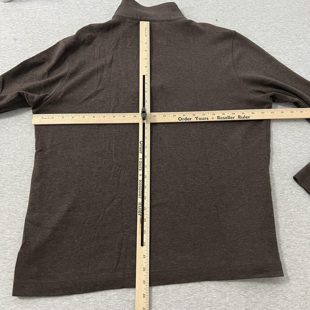 Banana Republic Sweater Mens XL Brown‎ Quarter Zip Pullover Cotton Knit Y2K 2008 - Picture 9 of 12